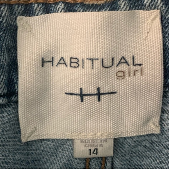 HABITUAL Wide Leg High Rise Crop Distressed Jeans Size 14 - Picture 2 of 16